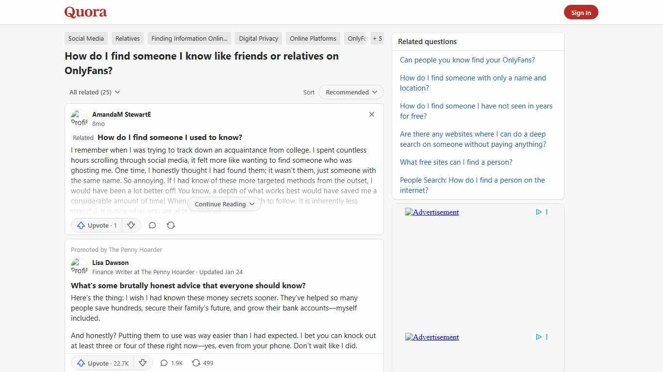 How to find someone I know like friends or relatives on OnlyFans - Quora